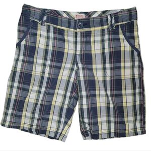 Mossimo Supply Co Multicolor Plaid Bermuda Shorts Junior Size 7 Walking Preppy